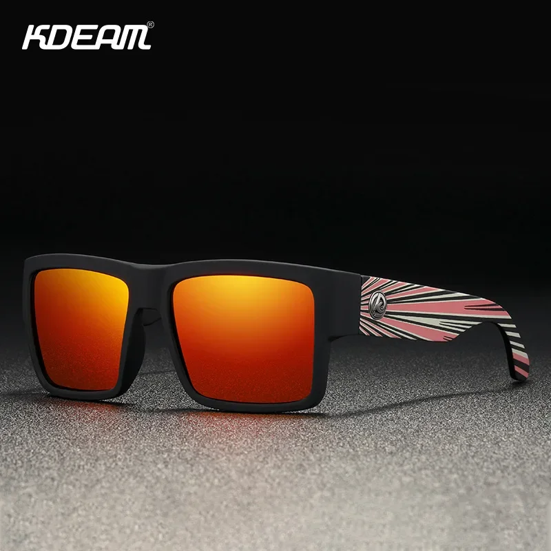 KDEAM Vintage Square Polarized Sunglasses Men Women Outdoor Sports Driving Beach Travel Casual Glasses Matte Frame Luxury Shades