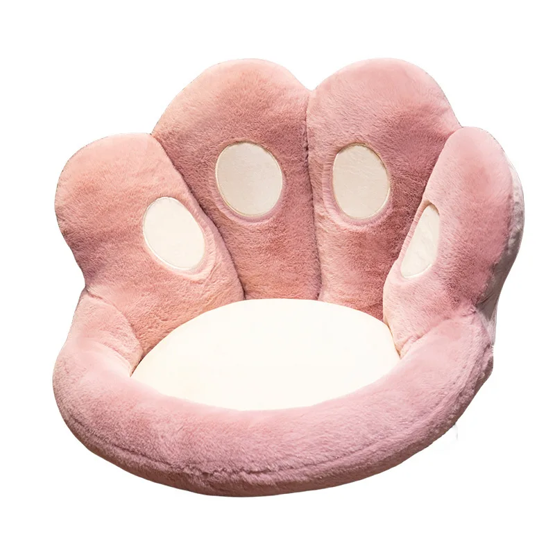 Cute cat claw semi-enclosed integrated seat cushion bear paw cushion office seat cushion waist pillow plush lazy sofa