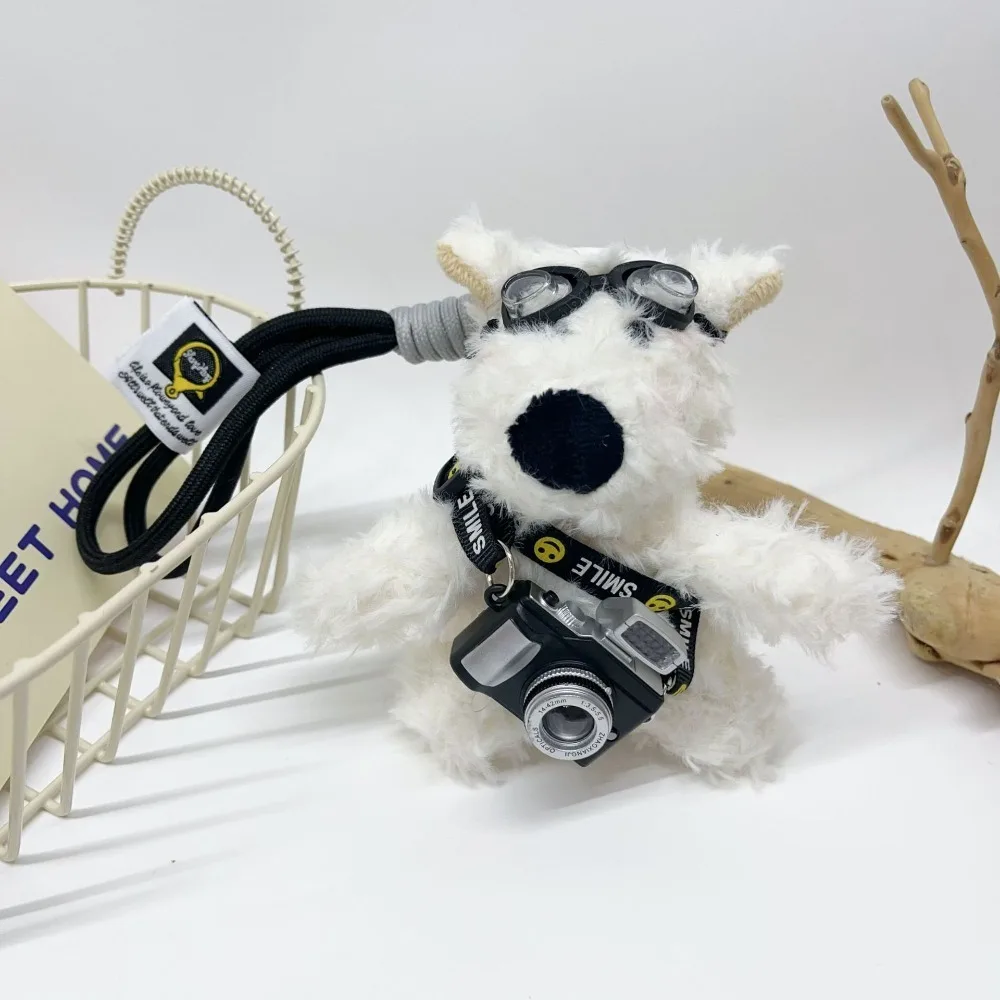 

Key Accessories Cute Plush Doll Keychain with Glasses Camera Bear Doll Pendant Pilot Stuffed Toys Car Key Ring Bag Charm