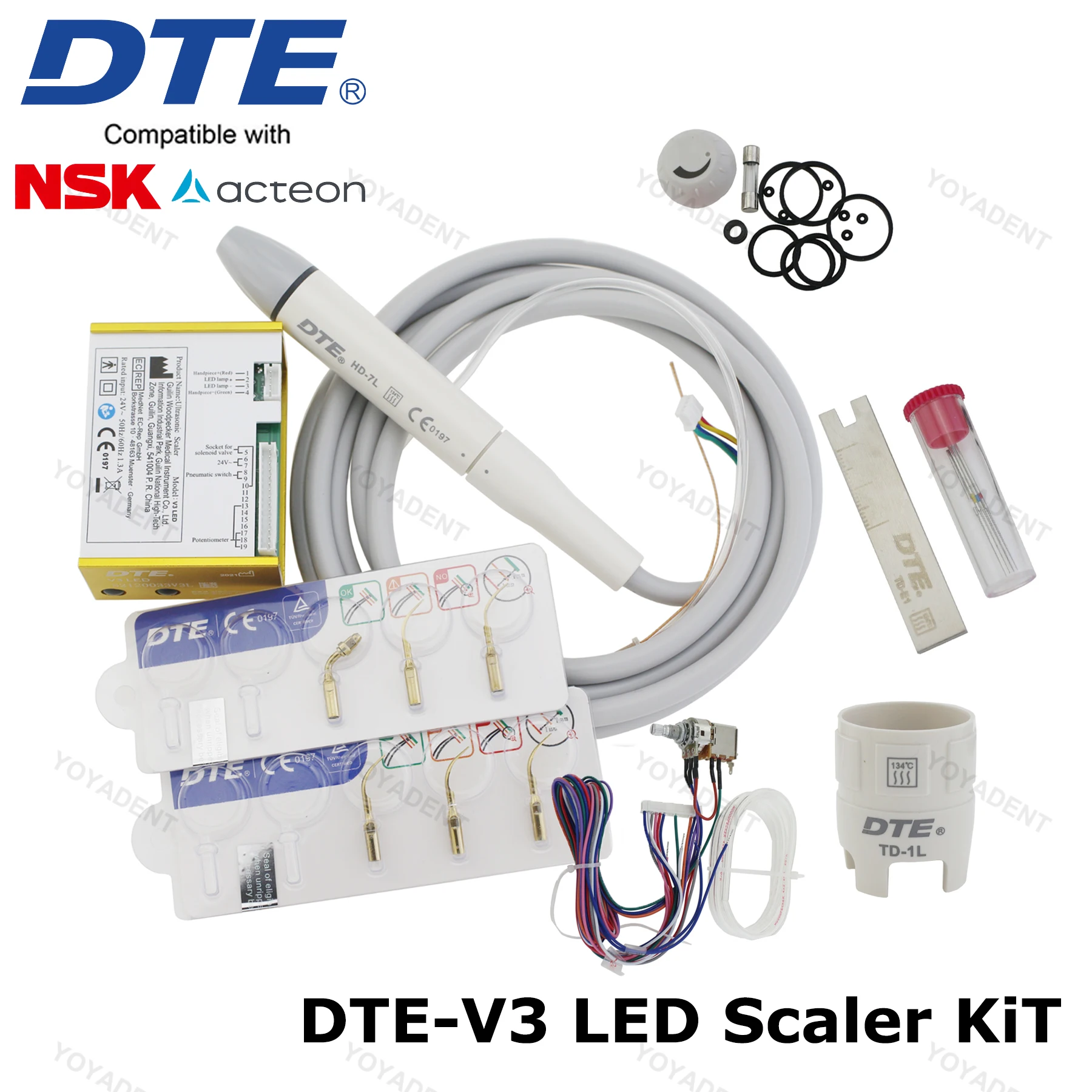 نقار الخشب DTE قشارة الأسنان الأصلية بالموجات فوق الصوتية UDS LED N2 N3 LED V2 V3 صالح EMS NSK ACTEON SATELEC ملحقات طب الأسنان