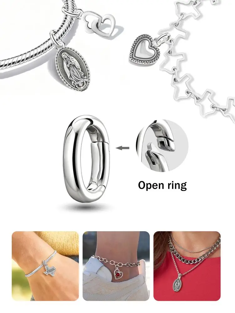 Adjustable 925 Sterling Silver  Vintage Pendants Sisters Strawberry Charms Beads Fit Original Bracelet Necklace DIY Jewelry - view 3