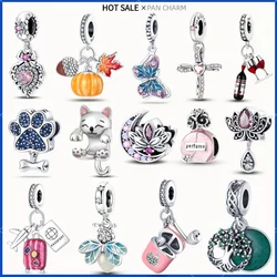 Hot selling trend: 925 sterling silver butterfly pendant bead accessories, brand original bracelet pendant necklace jewelry