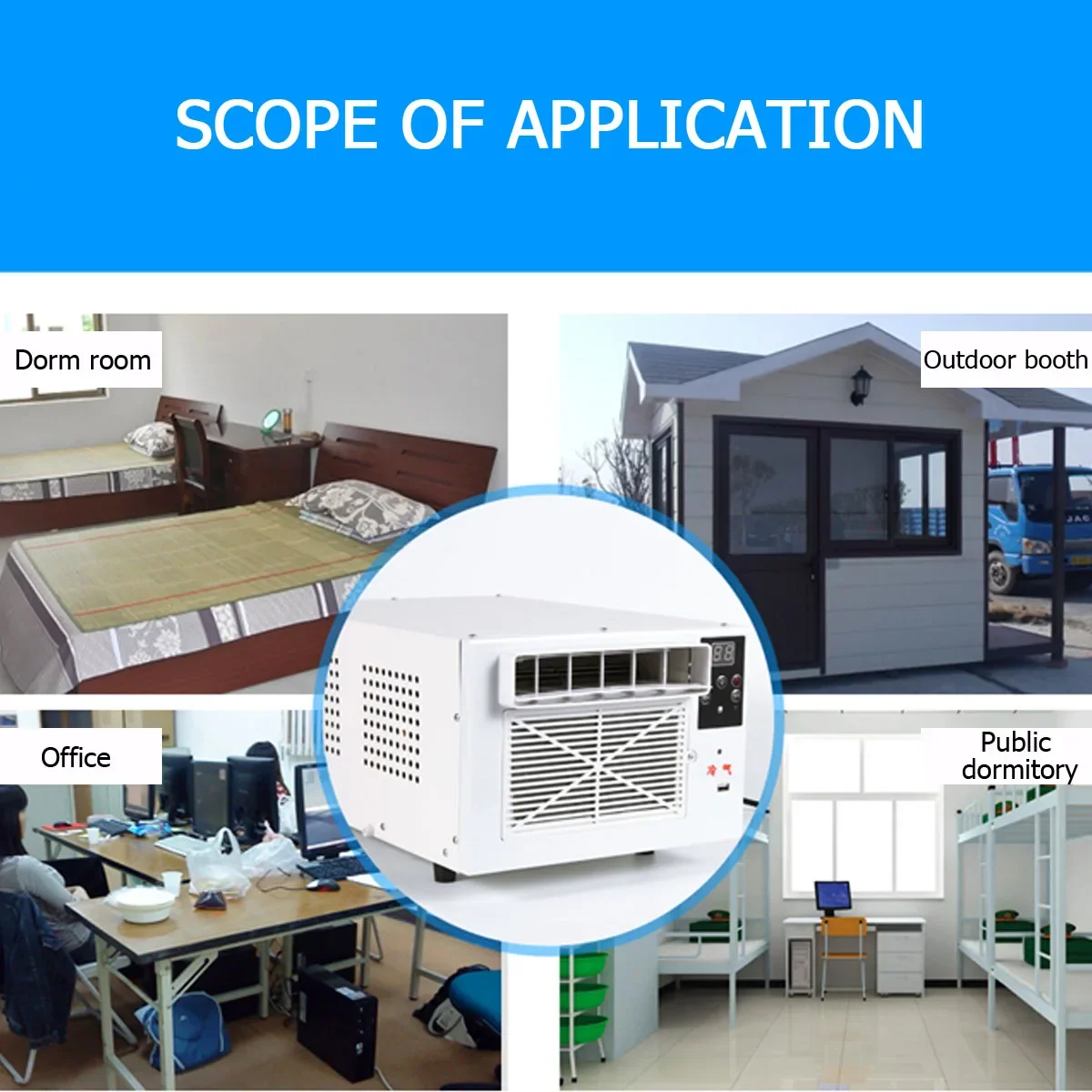 미니 휴대용 냉각 에어컨, 무료 설치, USB 고속 충전 리모컨, 가정 사무실 야외 산업