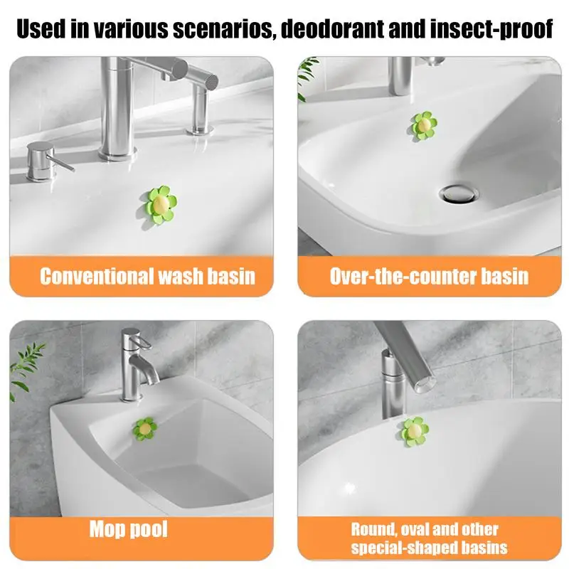 

Прокладка для отверстия в форме цветка для кухни, туалета, ванной комнаты, дома, 4 шт., крышка для перелива раковины, сменная заглушка для отделки отверстий