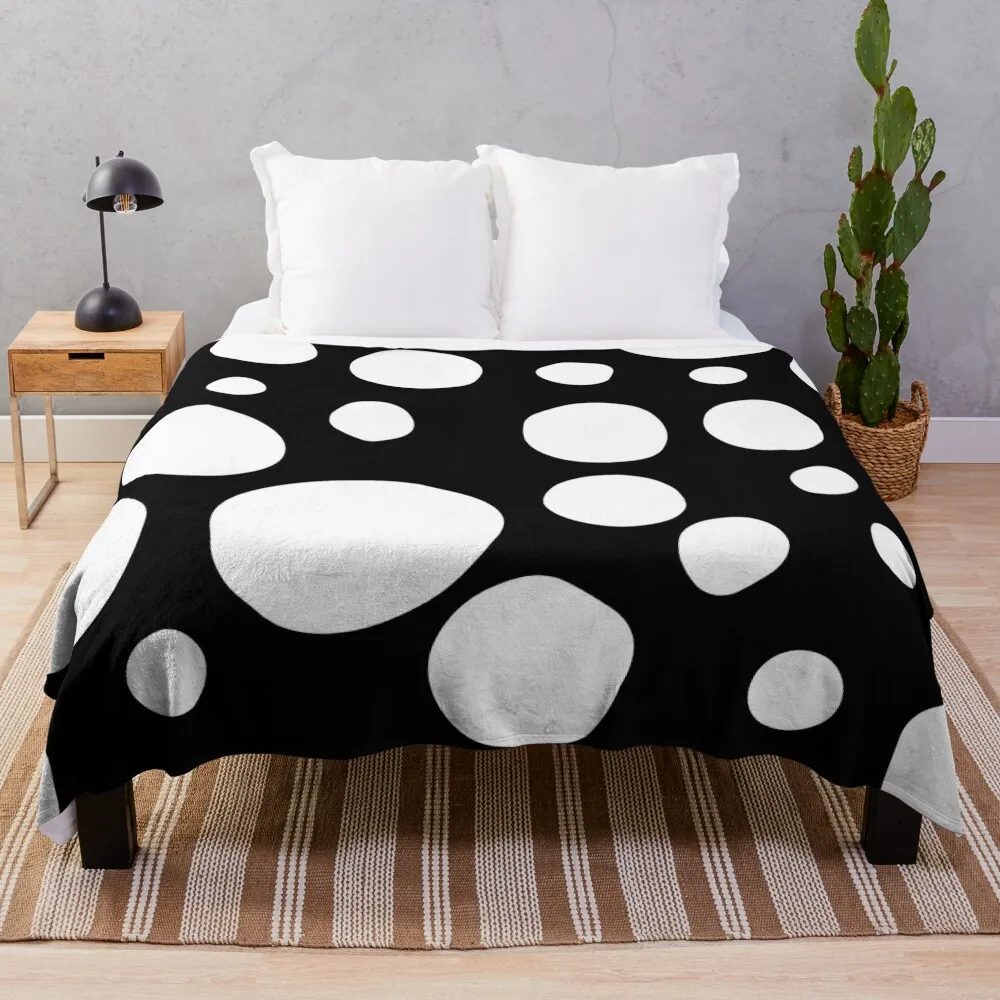 

Black and White Polka Dot Pattern Abstract Throw Blanket Hairy Soft Big Beach Shaggy Blankets