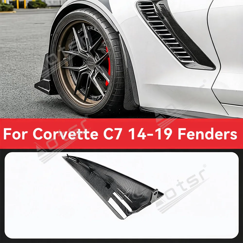 For Chevrolet Corvette C7 2014-2019 carbon brazing front and rear fenders horn shaped wheel arch extension car styling kit