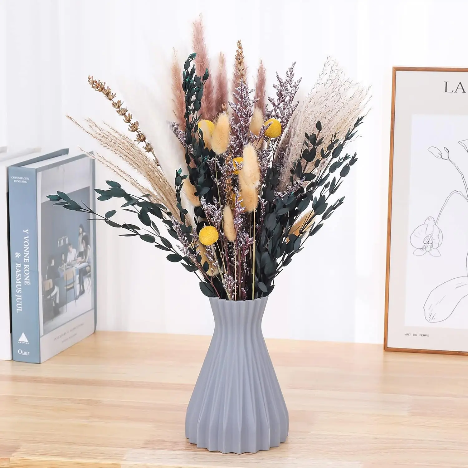 

Dried Pampas Grass Pompous Grass Bunny Tails Dried Flowers Reed Grass for Flower Arrangements Boho Wedding Home Vase Decoration