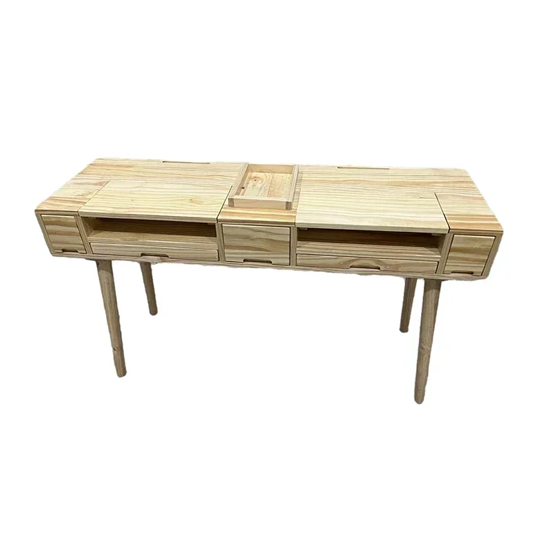 Professional Manicure Nail Table Wood Modern Simple Nailtech Beauty Nail Table Cleaner Makeup Mesas Plegable Salon Furniture