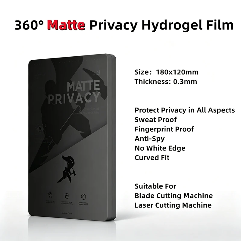 10pcs 360 Degree Anti‑Peep Privacy Screen Protector HD Anti‑Spy Matte Anti‑Spy Film Universal Curved Hydrogel Sheet For Cutter