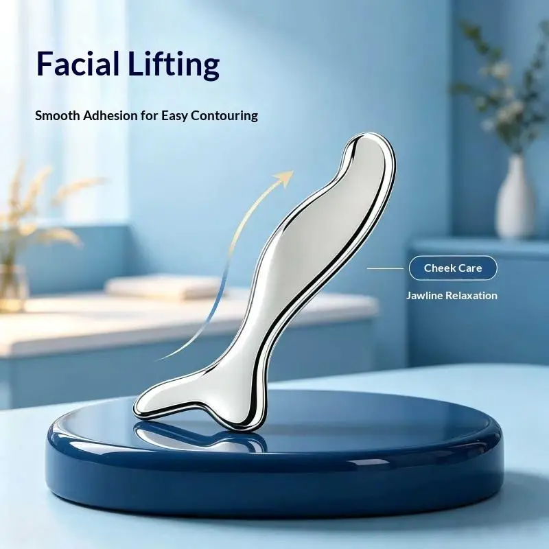 Stainless Steel Gua Sha Scraper Massager For Face Neck Body Guasha Massage Tool Facial Skin Care Guasha Board Face Massager
