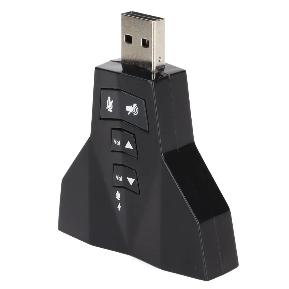 Dual Microphone Interface USB Sound Card Dual Audio Interface Independent Sound Card Stereo Sound Adapter Virtual 7.1 Sound Card