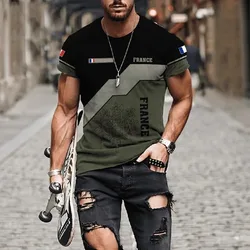 Summer New French Army Camo Men's T-shirt 3D Printed Veterans Extra Large tSHIRT Top Special Forces Tactical Men Tshirt TOP