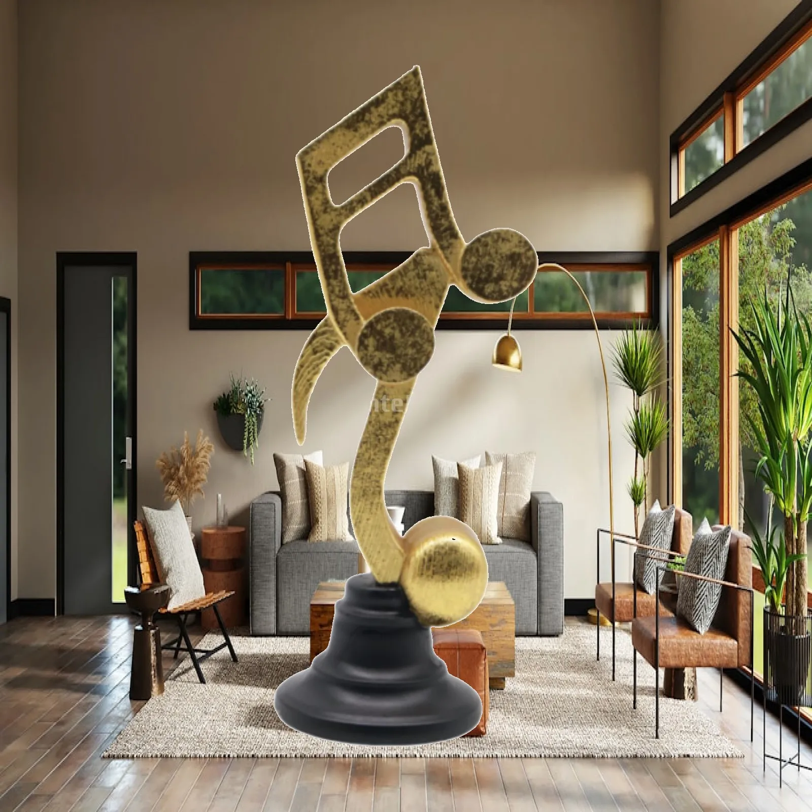 Sculpture, Music Note Figurine, Table Center, Office Ornament for Library