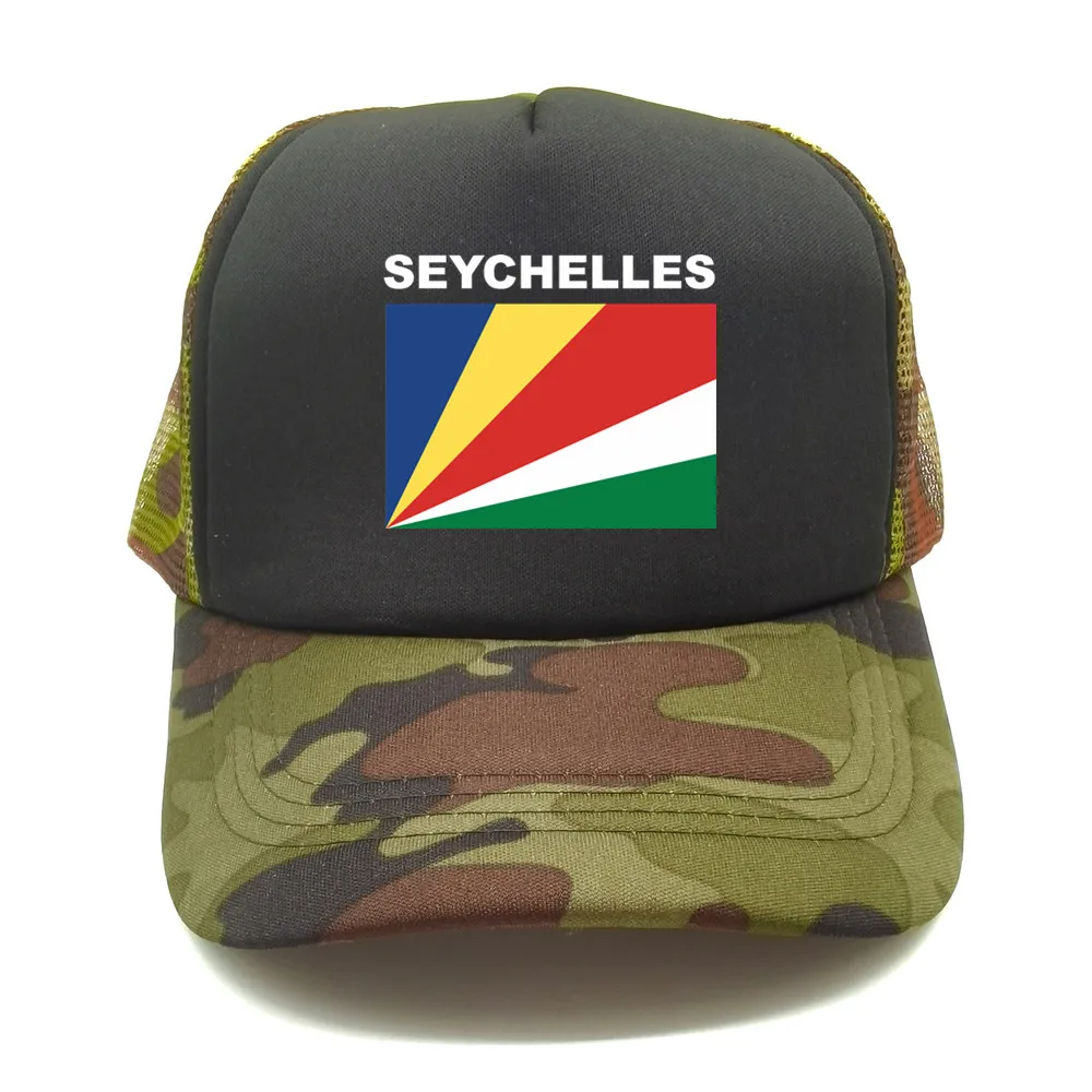 Seychelles Trucker Cap Summer Men Cool Country Flag Hat Baseball Caps Unisex Outdoor Mesh Net Caps