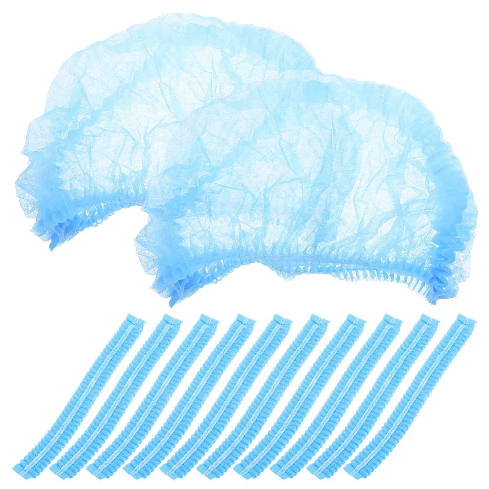 

100 Pcs Hair Net Cap Food Service Nets for Cooking Disposable Non-woven Mesh Caps Cover Has