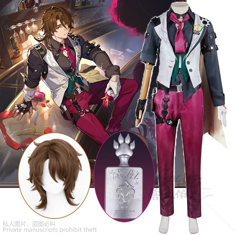 Gioco Honkai Star Rail Gallagher Costume Cosplay parrucca pantaloni camicia gilet cravatta abiti uomo festa di Halloween carnevale Roleplay Outfit Prop