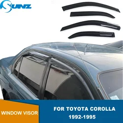 Window Visor For Toyota Corolla 1992 1993 1994 1995 Tape-On Car Rain Sun Window Shade Guard Visor  Wind Rain Guards SUNZ