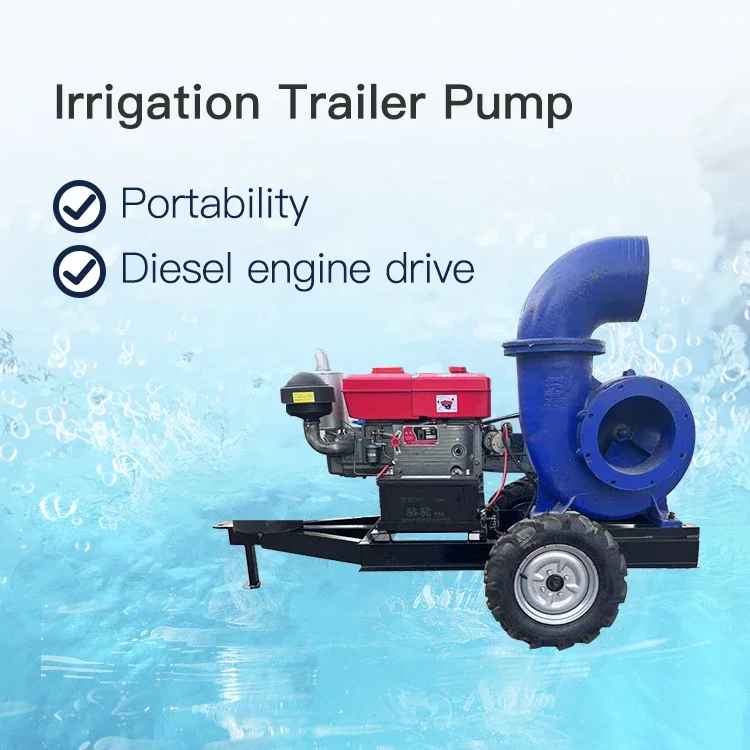 farm irrigation water pump 6 8 inch industrial irrigation  pump tractor water pump with trailer