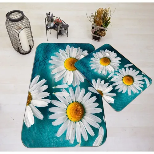 Carpet Wagon J3022B 3D Daisy Pattern Bath Mat Toilet Seat Pad