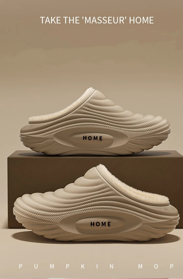 Autumn and Winter Waterproof Cotton Shoes for Men and Women, Plus Velvet to Keep Warm, Outer Wear Cotton Slippers