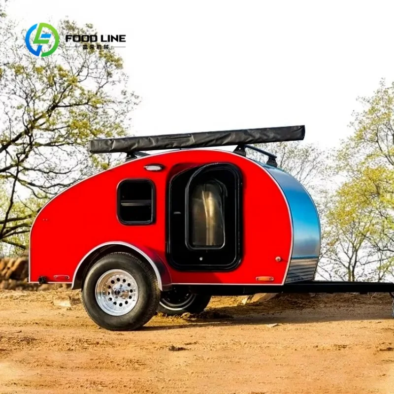 Custom  Camper Trailer Fully Equipped with Sleeping Space, Kitchen Setup, Storage Cabinets and Durable Construction for Camping