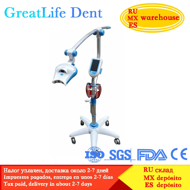 GreatLife Dent 5 Inch Touch Screen Dentists Tooth Bleaching Accelerator System Dental Teeth Whitening Machine LED Lamp Light