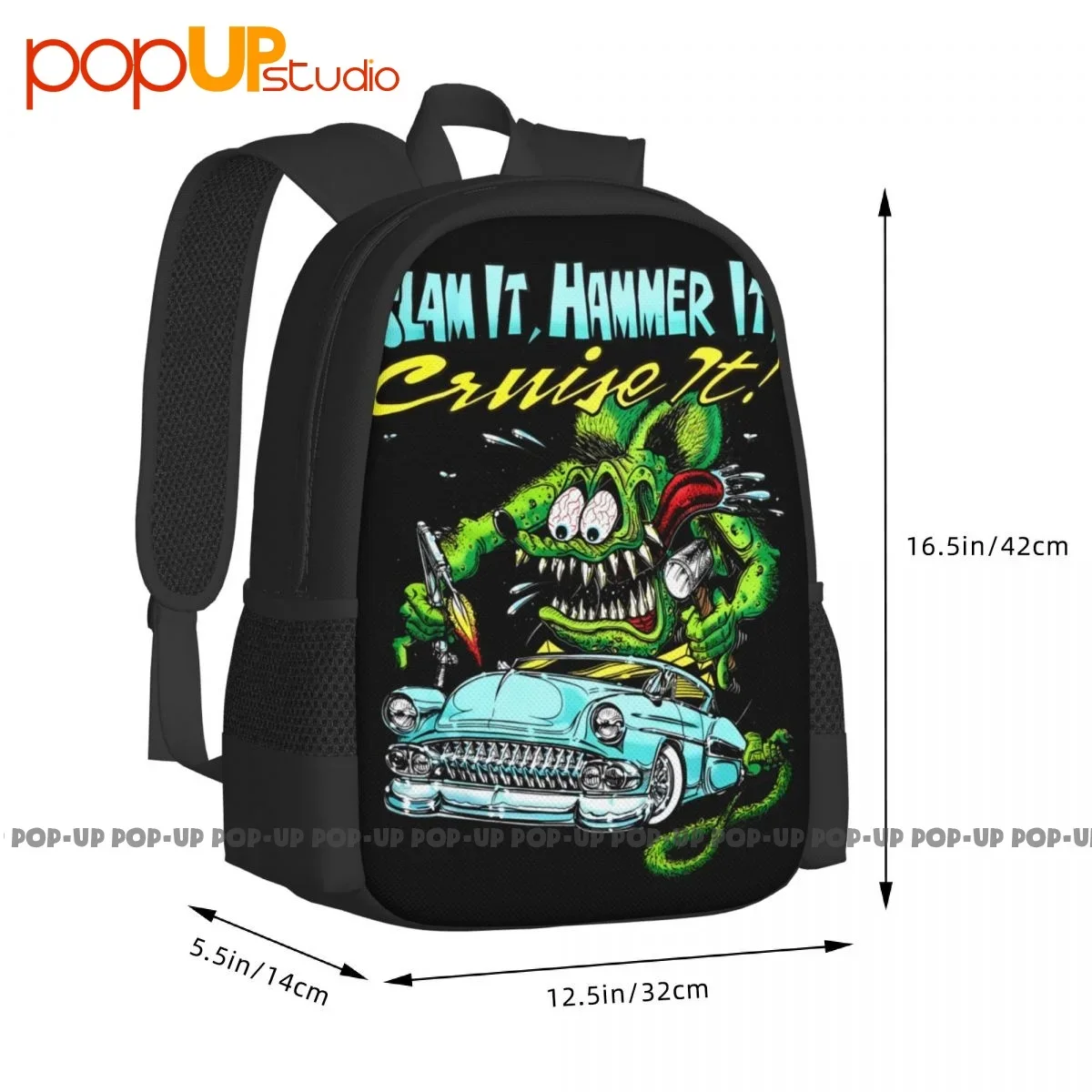 Ed Big Daddy Roth Rat Fink Slam Hammer Cruise Backpack Large Capacity Newest Shoe Bag 3d Printing Bags For Travel