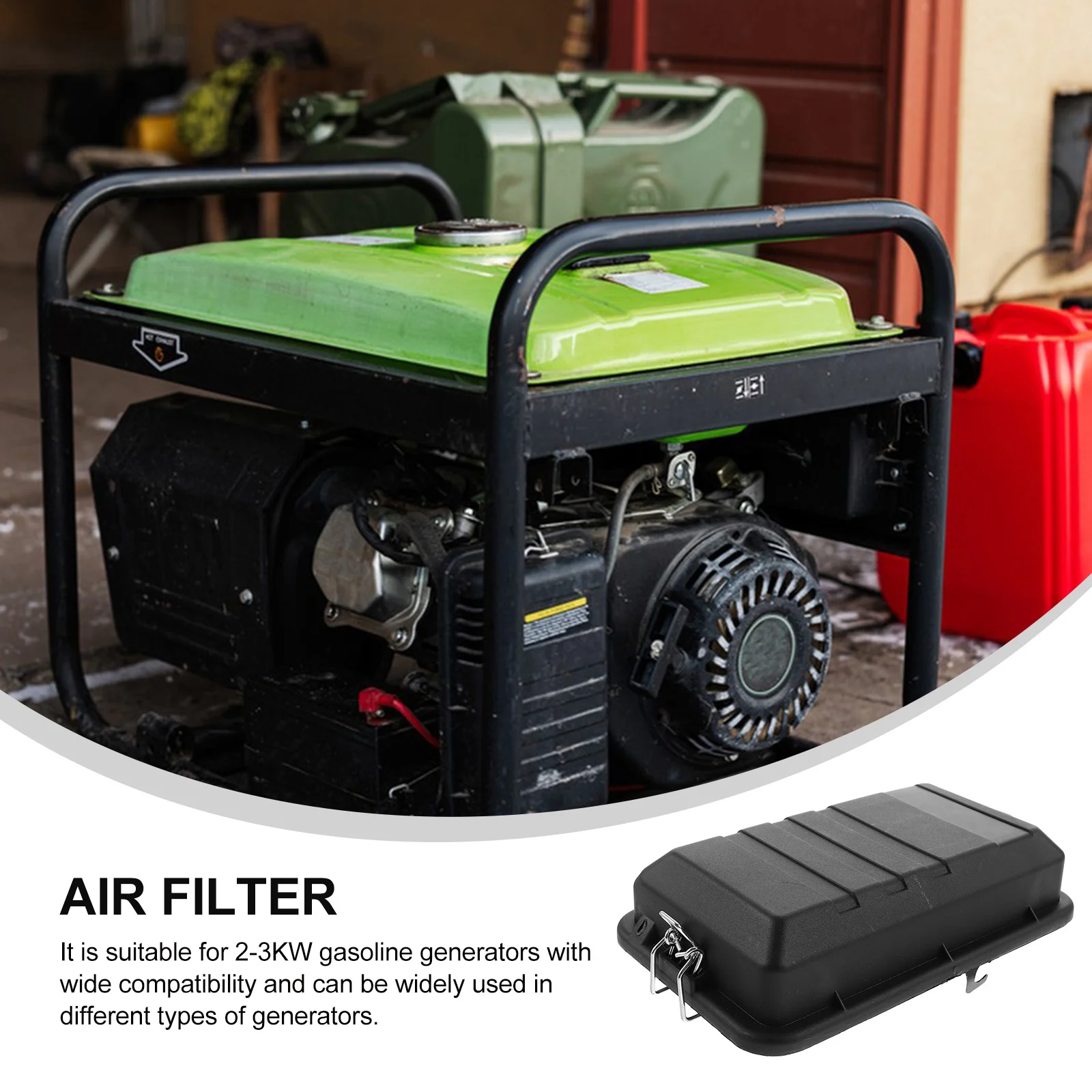 

Generator Air Filter Housing Box Cover Assembly 2-3kw Outdoor Weatherproof Black Air Filter Cleaner Parts Generator
