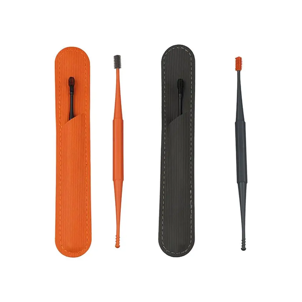 أداة إزالة شمع الأذن من البولي بروبيلين، أداة العناية بالأذن من السيليكون، ملعقة اختيار الأذن برأس مزدوج 360 درجة °   أعواد تنظيف شمع الأذن الحلزونية