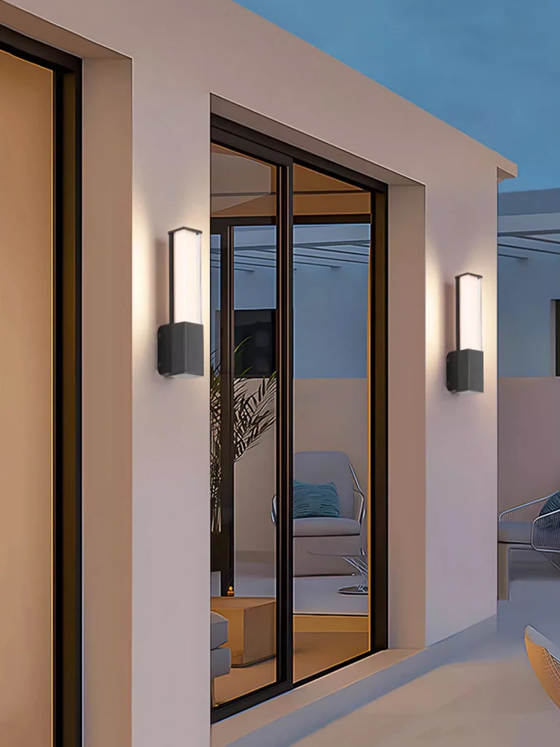 Tubo de luz led smd à prova d'água para áreas externas, 10w/12w/18w/24w, luminária de parede linear acrílica, jardim, quintal, iluminação para cima/para baixo