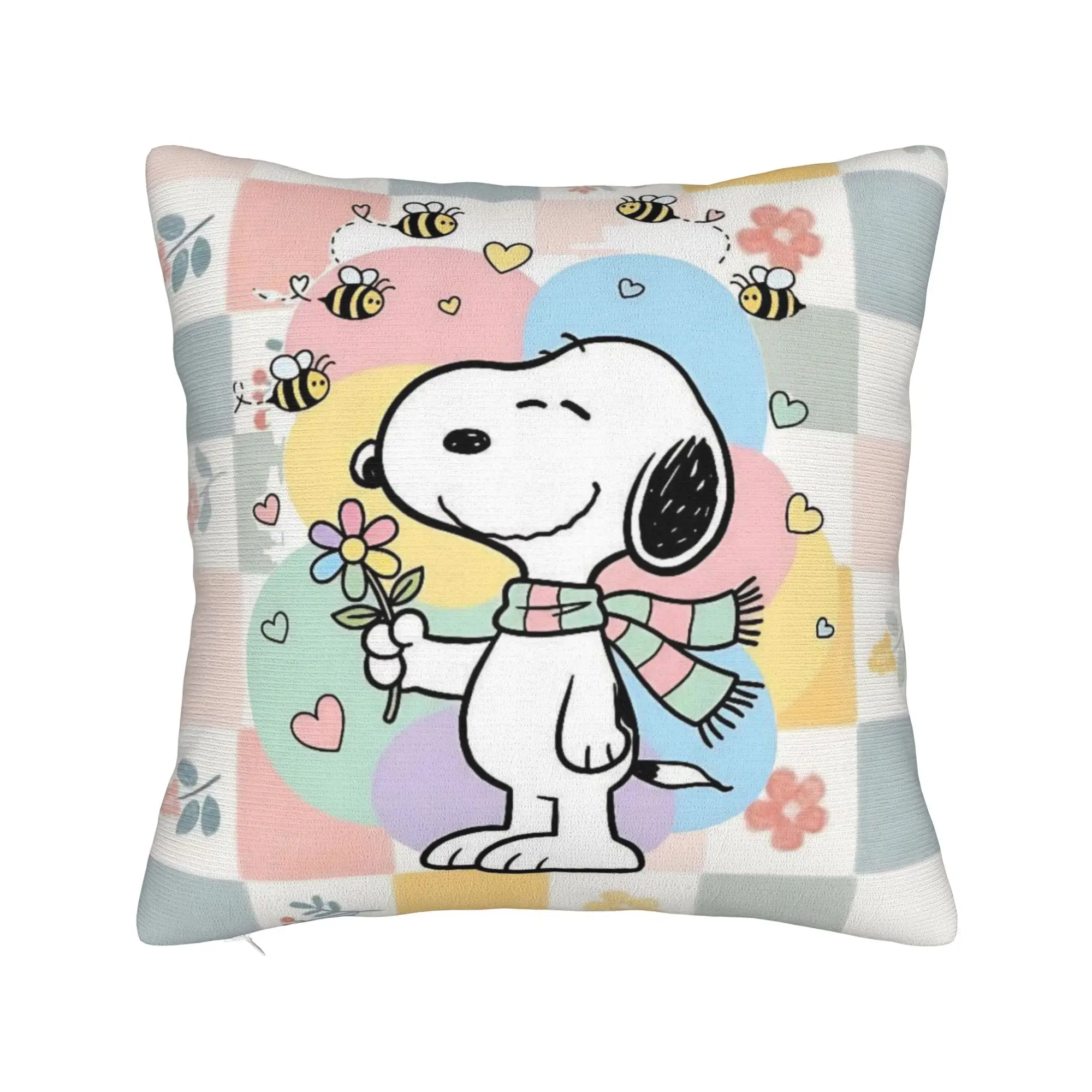 Cartoon Cute S-Snoopys Pillowcase Polyester Cushion Cover Decoration  Throw Pillow Case Cover Home Zippered 40*40cm