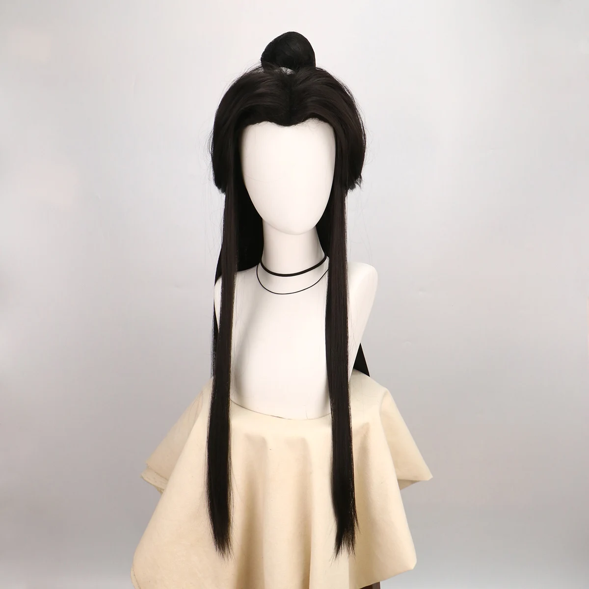 QQXCAIW Heaven Official's Blessing Cosplay Xie Lian Cosplay Wig Bamboo Hat Prop Dao Zu Shi Cosplay Heat Resistant Synthetic Hair