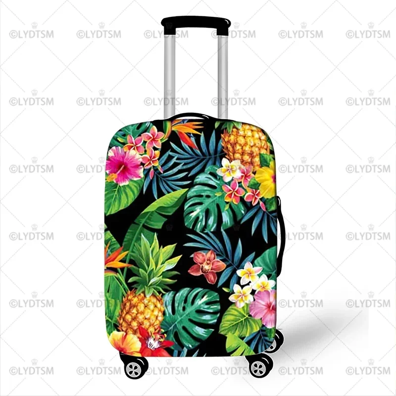 sunset-coconut-palm-tree-bagagem-capa-anti-poeira-mala-havaiana-praia-flor-viagem-acessorios-elastic-trolley-case-cover