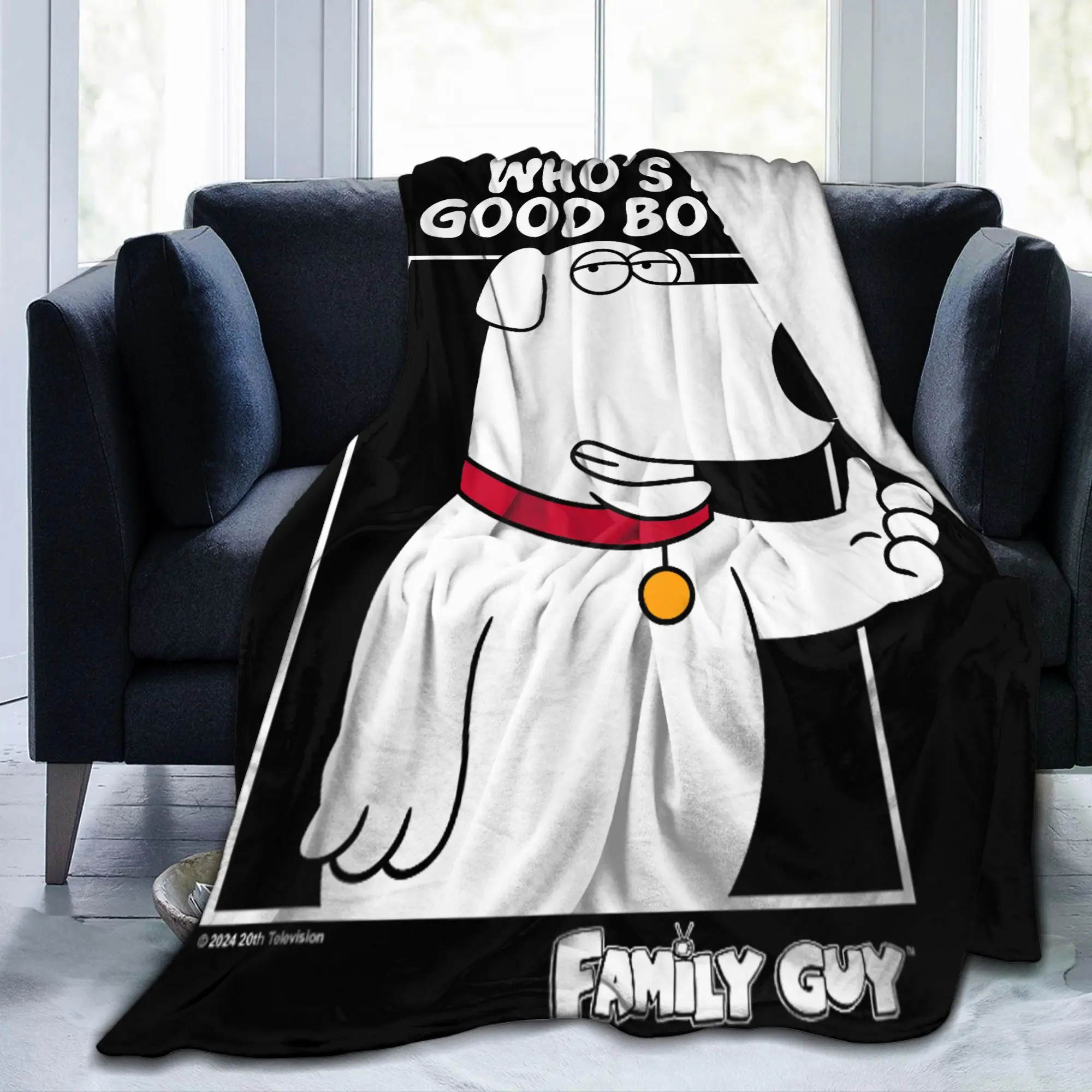 Families Brian Griffin Guys Blankets Fleece Print Who's A Good Boy Breathable Ultra-Soft Throw Blanket for Office