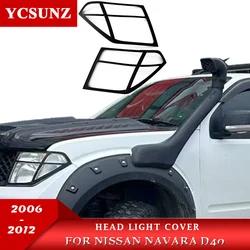 Headlight Cover For Nissan Frontier Navara D40 2006 2007 2008 2009 2010 2011 2012 Car Accessories Head Lamp Hood parts