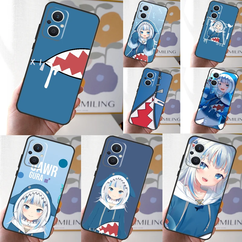 Gawr Gura Hololive Anime Phone Case For OPPO Reno 11 F 10 Pro 4 5 6 7 8 Lite 4Z 5Z 8T OPPO Find X6 X5 Pro X2 X3 Lite