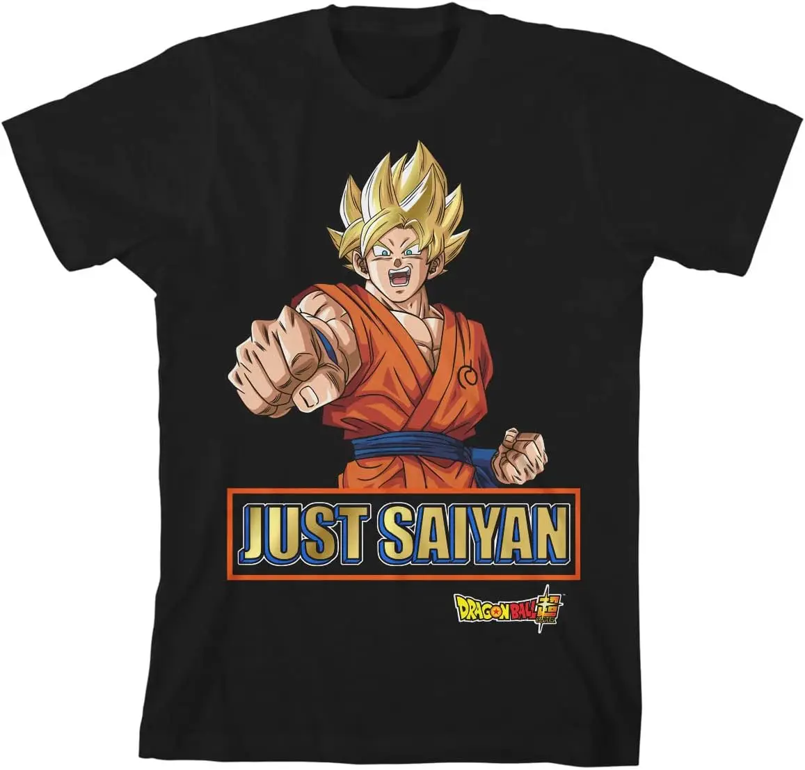 Camiseta informal de moda negra para hombre y mujer de Dragon Ball Super Goku Just Saiyan, S-6XL