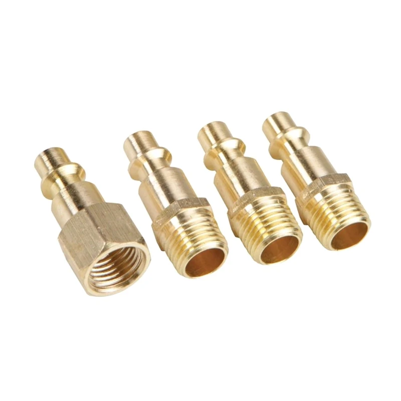 1/4NPT Pneumatic Fittings Five-Piece Set Quick Connector Solid Brass Quick Connect Air Fittings Kit