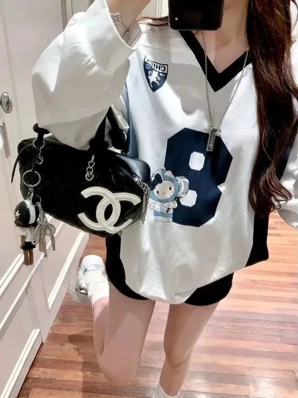 plus Size 300 Pou KT  V-Ne Hoodie Women's Warmth Extra Large Size Fce Lined Street Sle Color Blo Japanese Sle