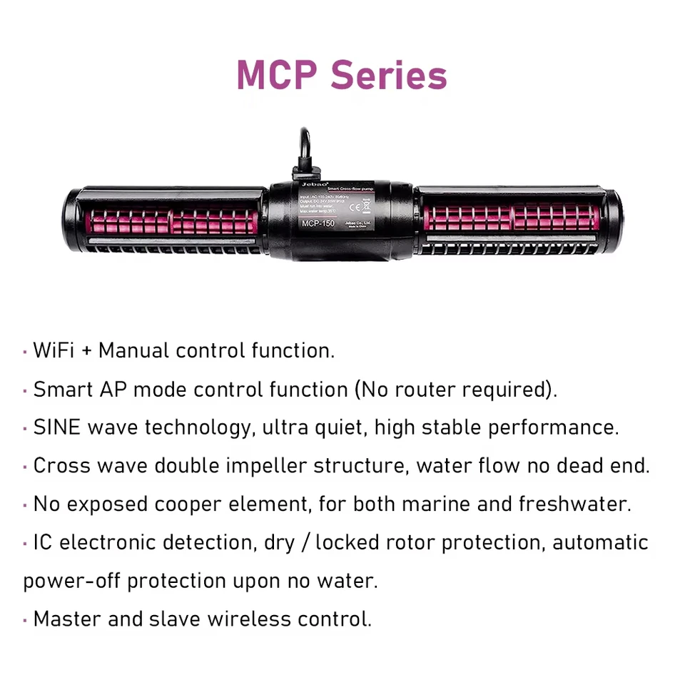 Jecod Jebao MCP Series WIFI Smart Cross-Flow Pump with LCD