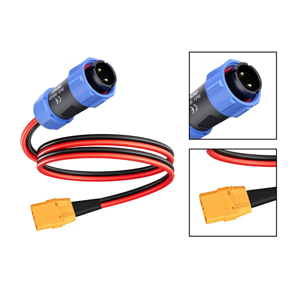 12AWG Aviation Male For XT90 Female Cable 2-Pin Aviation Male Connector For XT90 To Aviation Connector For Power Generator
