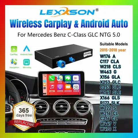 메르세데스 벤츠 5.0 A CLA GLA W176 C-클래스 W205 GLC 2015-2018용 무선 CarPlay (안드로이드 오토, 미러링크, 에어플레이 지원) 메르세데스 벤츠 5.0 A CLA GLA W176 C-클래스 W205 GLC 2015-2018용 무선 CarPlay (안드로이드 오토, 미러링크, 에어플레이 지원)