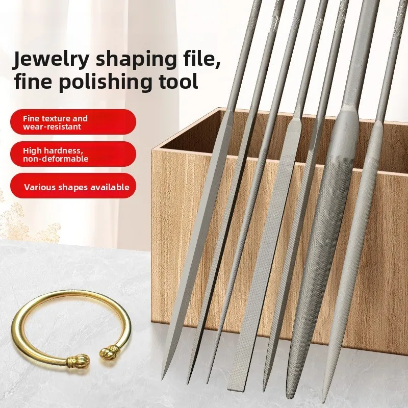 Triangular Bamboo Leaf Half Round Needle File for Gold Silver Jewelry - Precision Durable Goldsmith Shaping and Polishing Tool