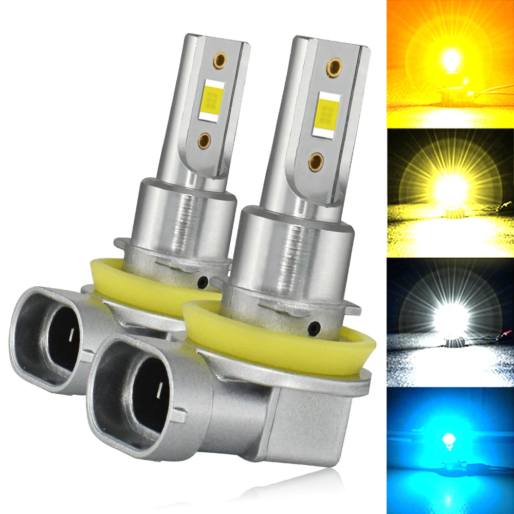 LED fog light headlights H11 H8 H9 H16jp 9005 HB3 9006 HB4 H4 H7 white/blue/amber 1:1 halogen size