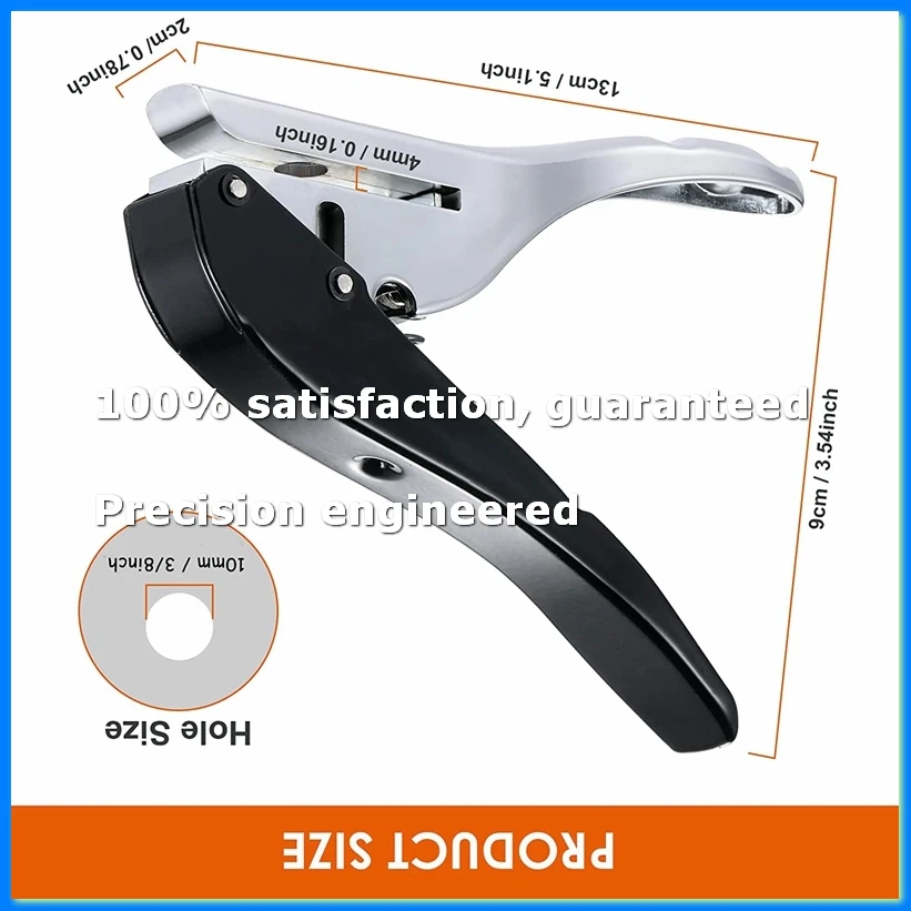 Hole Punch 3/8 Inch-10mm Single Hole Hole Punch, Heavy Duty Hole Punch Single, Portable Handheld Long Hole Hole Punch-A07G