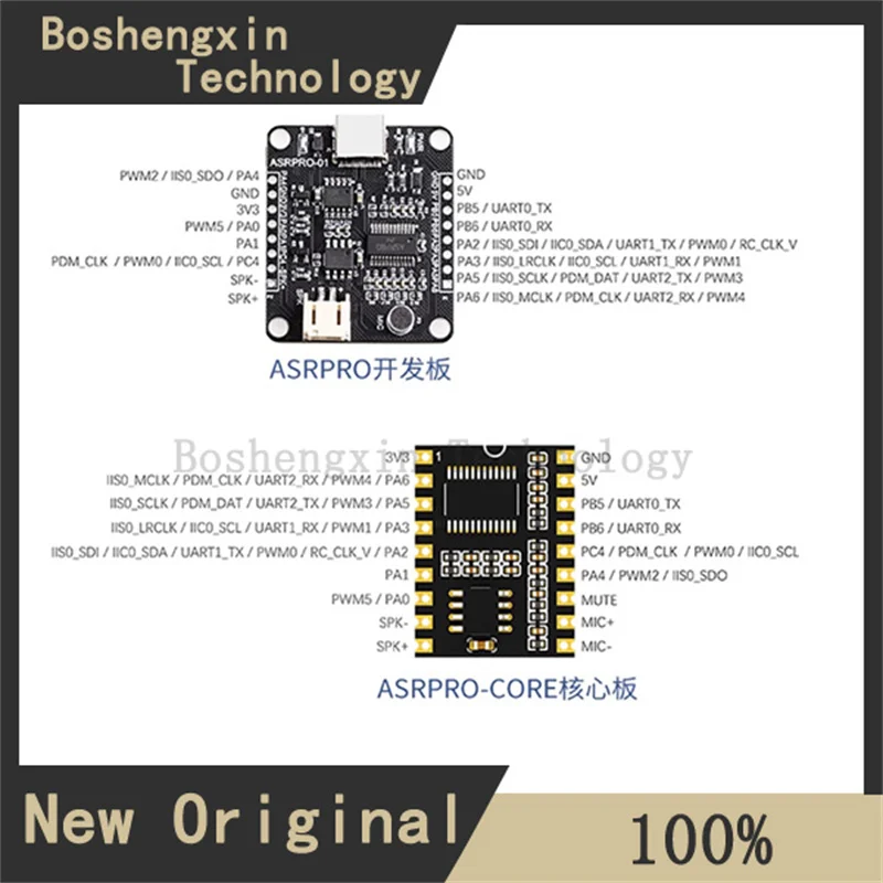 1 stks ASR PRO spraakherkenningsmodule seriële poort met één klik download AI offline stemontwikkelingsbord Tianwen leermodule