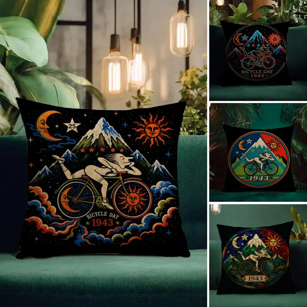 Person Albert Hofmann Cushion Cover Natural Linen Pillowcase Set All-in-One Decor Cushion Cover for Sofa Bedroom Chair