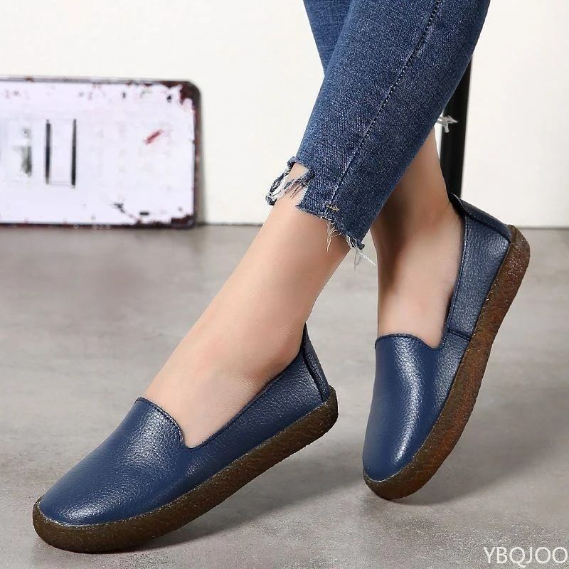 الربيع والخريف أزياء جديدة لينة سوليد عارضة مريحة المرأة حذا فردي للسيدات المشي في الهواء الطلق المرأة حذاء مسطح حجم كبير #1