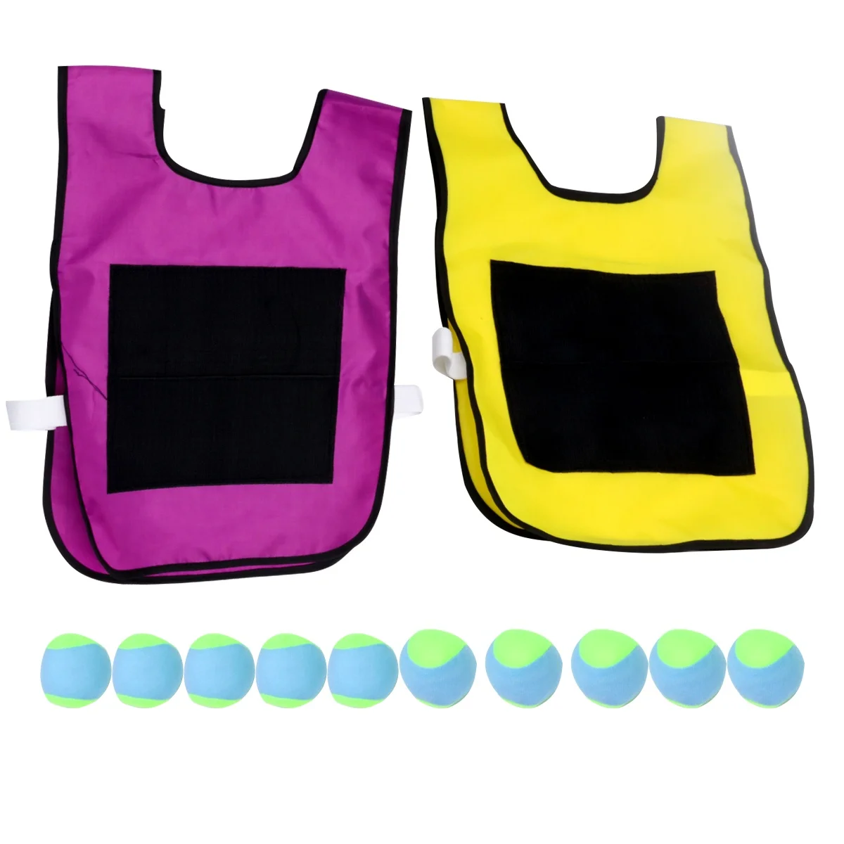 10 pièces gilet éponge balle collante jeu de balle ensemble pour enfants jeu en plein air auto-adhésif Premium jouet