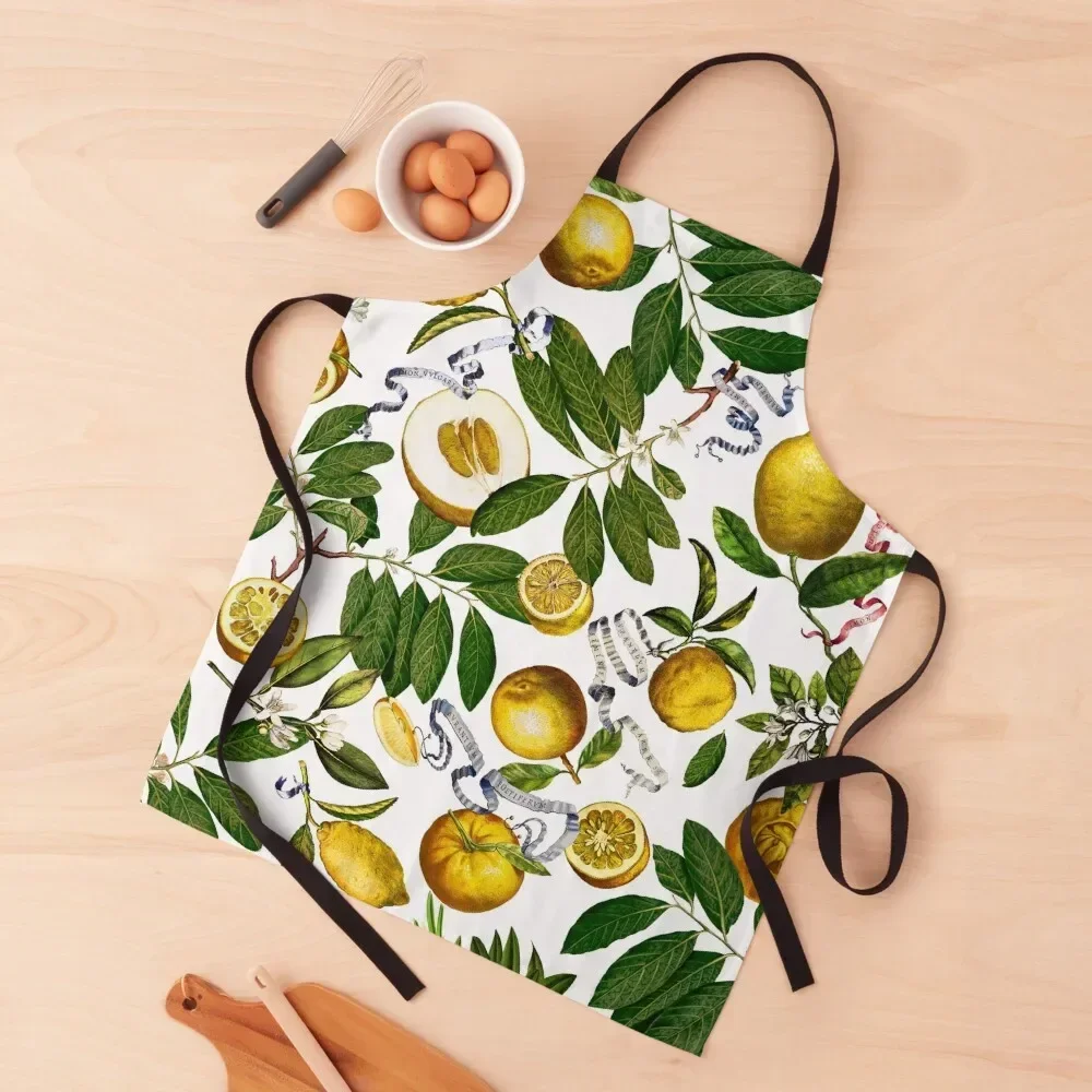 

Lemon Tree - White Apron Kitchen Handle For Women Restaurant Kitchen Equipment painters Apron